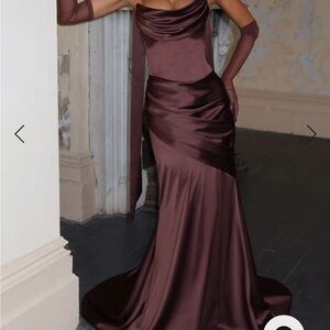 Sophisticated Chocolate Brown Wedding Dress